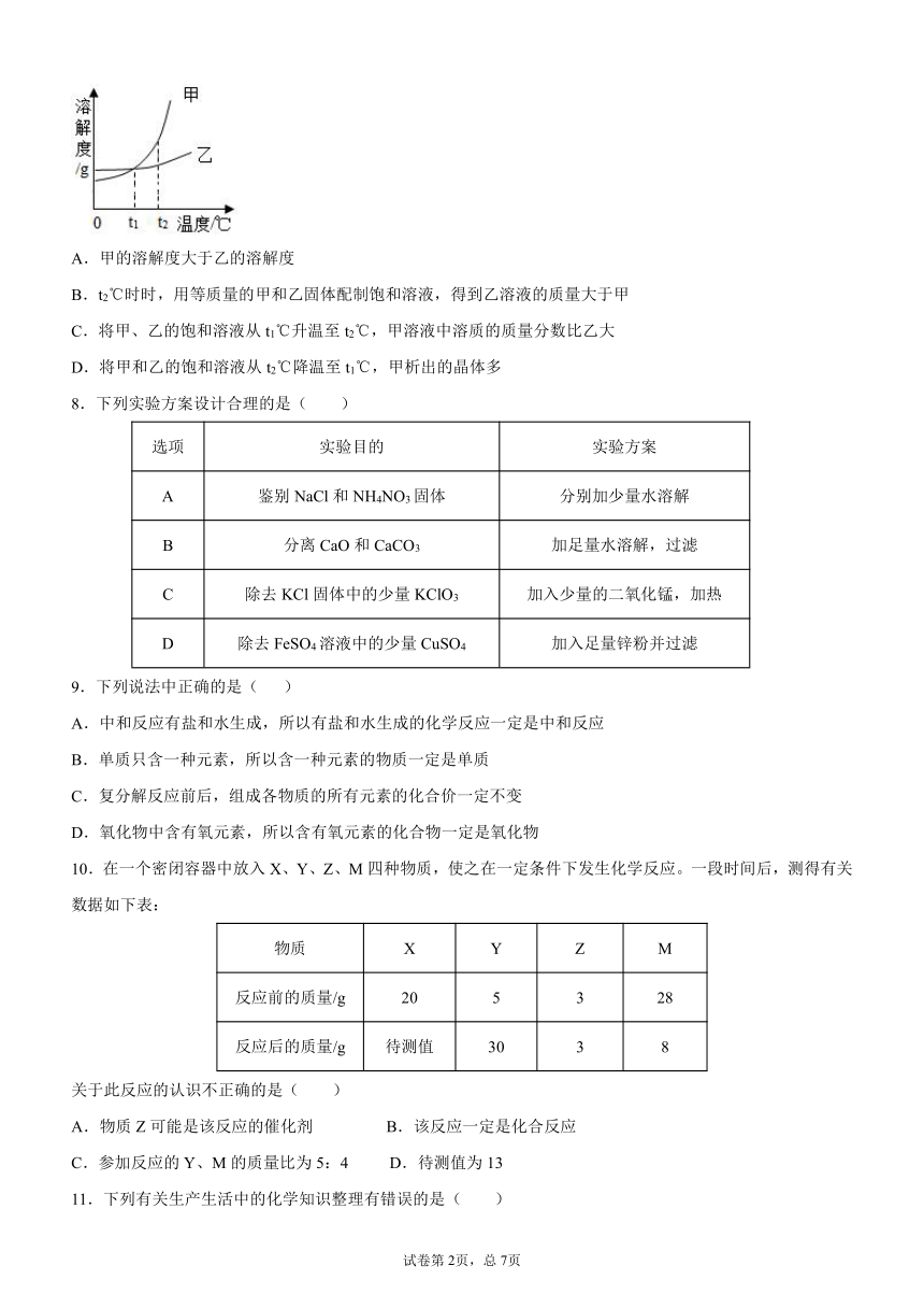 2021年广东省广州市九年级化学中考模拟卷（2）（带解析）