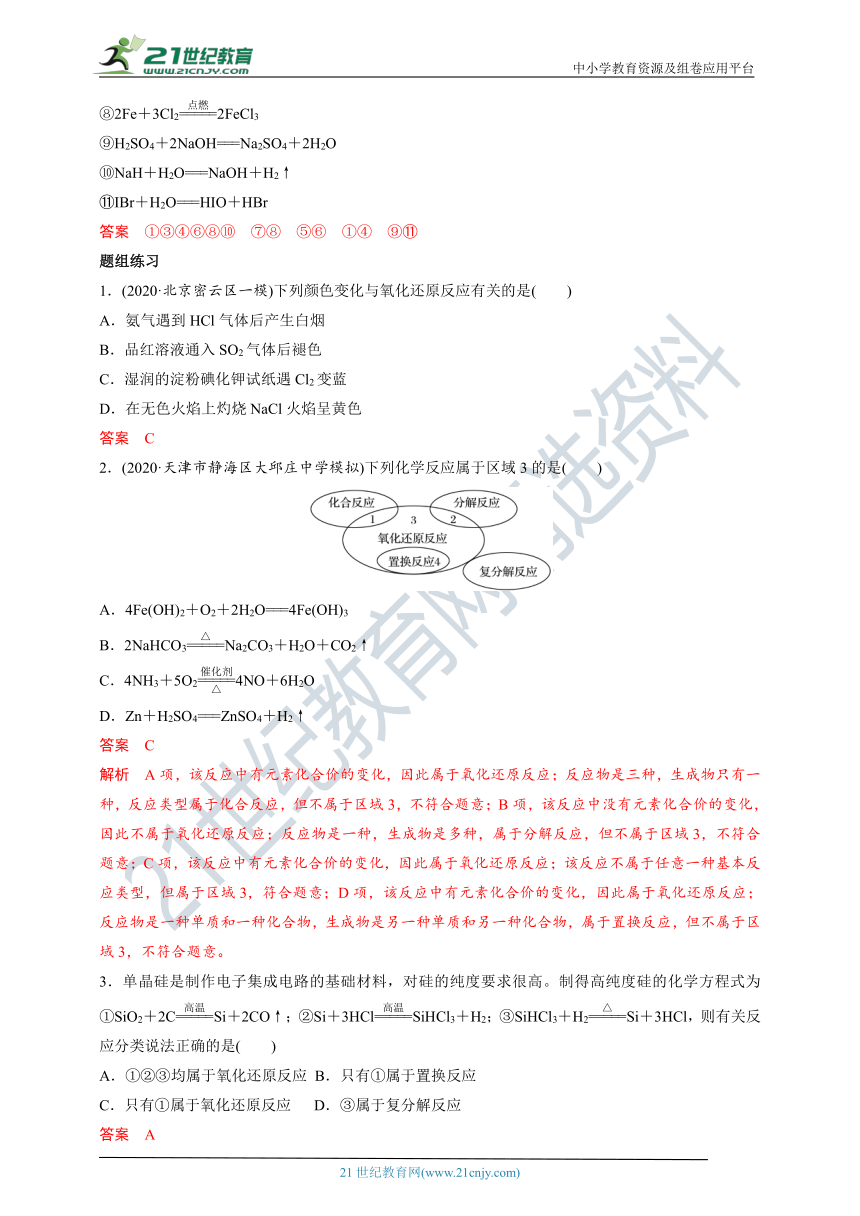 【备考2022】高考化学一轮复习第6讲氧化还原反应考点一氧化还原反应的概念（解析版）