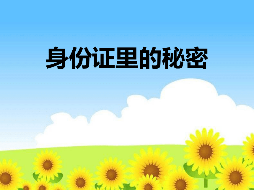 四年级下册数学课件- 身份证里的秘密苏教版（21张ppt）