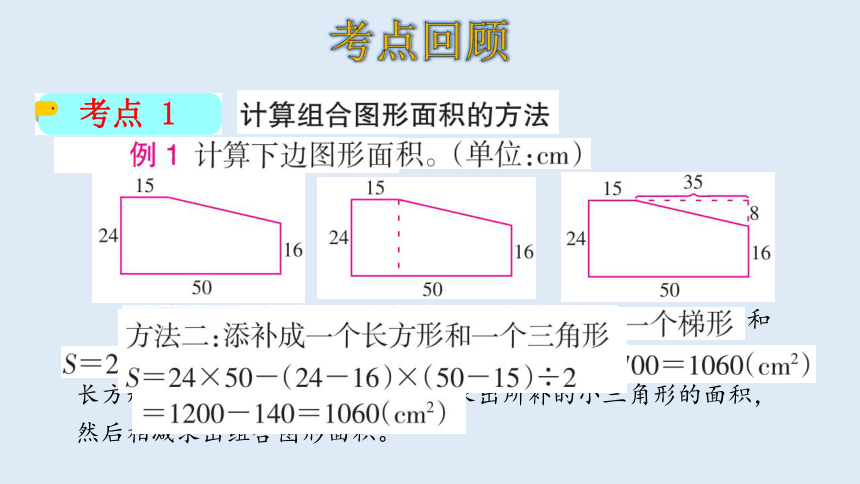 北师大版数学五年级上册 六组合图形的面积 整理和复习 课件（21张ppt）