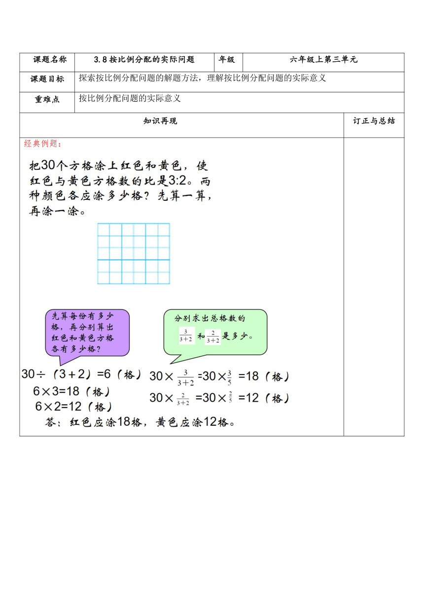 苏教版数学六年级上册 3.8 按比例分配的实际问题 试题（讲解+巩固精练）（含答案）