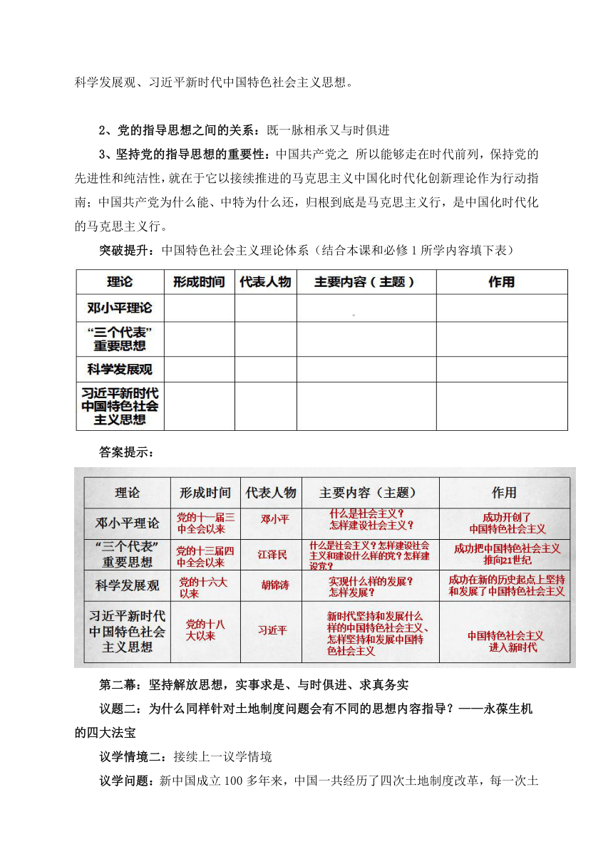 2.2始终走在时代的前列（教学设计）2022-2023学年高一政治下学期议题式教学教学设计（统编版必修3）