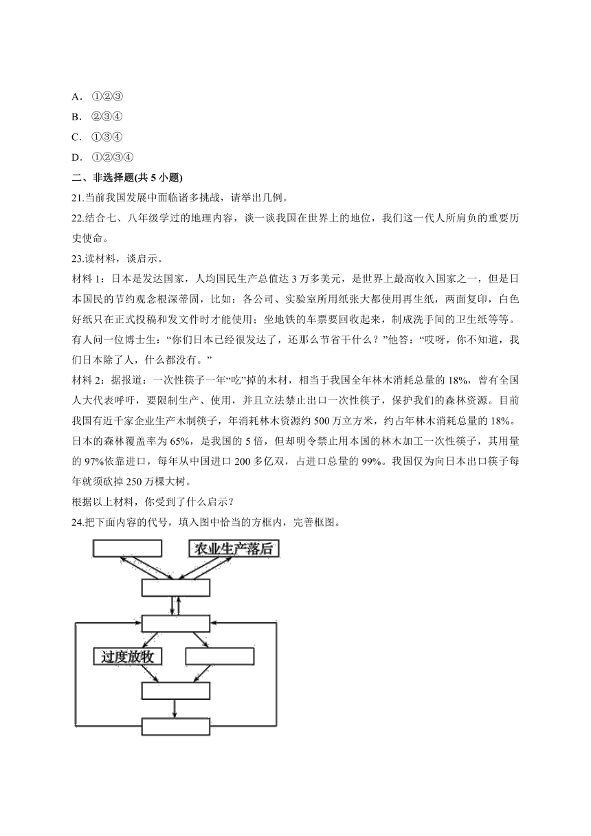 人教版八年级初中地理第二学期第十章《中国在世界中》单元测试卷（Word版，含解析）