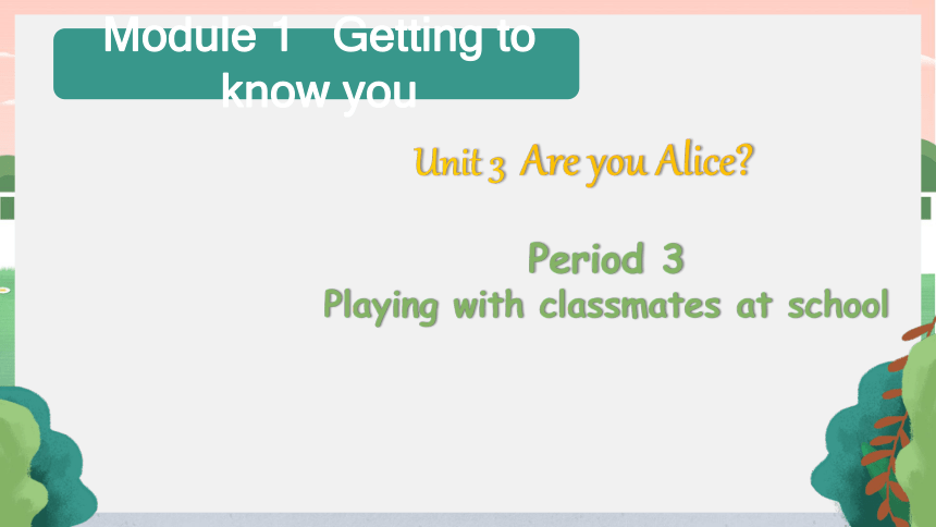 Module 1   Unit 3 Are you Alice? Period 3 课件(共20张PPT)