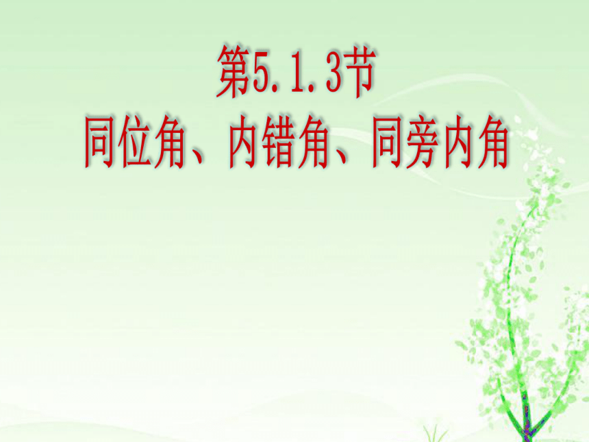 华东师大版七上数学 5.1.3同位角、内错角、同旁内角 课件(共22张PPT)