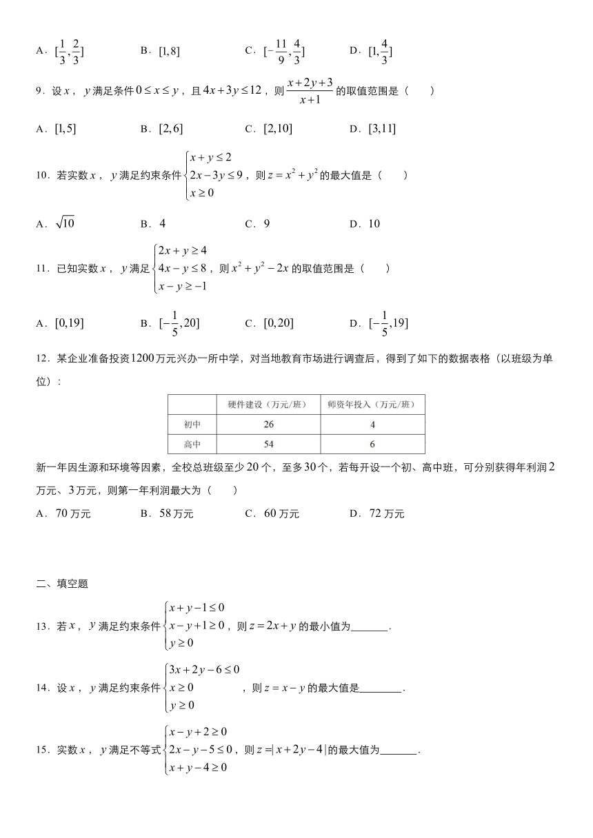 2021届高三数学精准培优专练线性规划理Word含答案解析