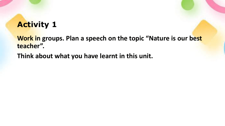 外研版（2019）选择性必修第三册 Unit5 Learning from naturePresenting ideas & Reflection 课件（共10张）