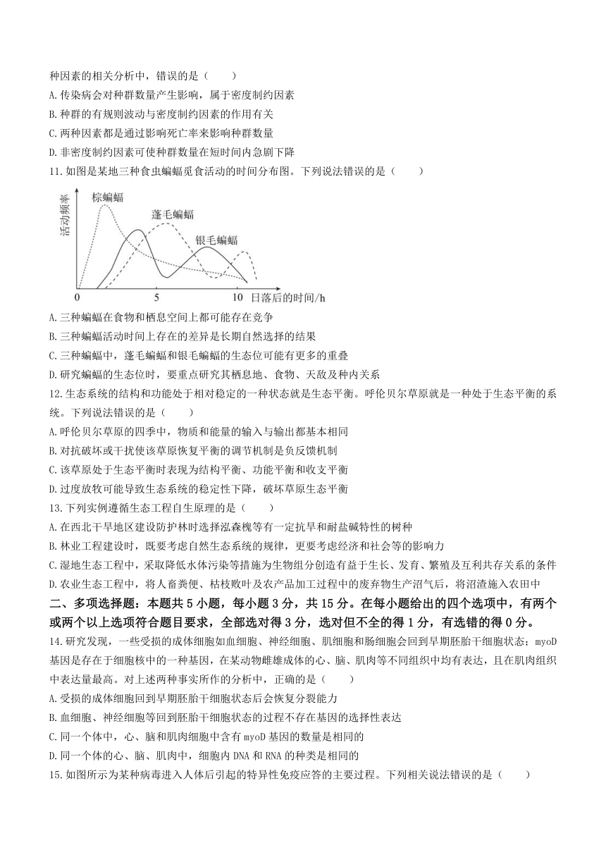 河北省衡水市部分学校2021-2022学年高二上学期期末联考生物试题（Word版含答案）