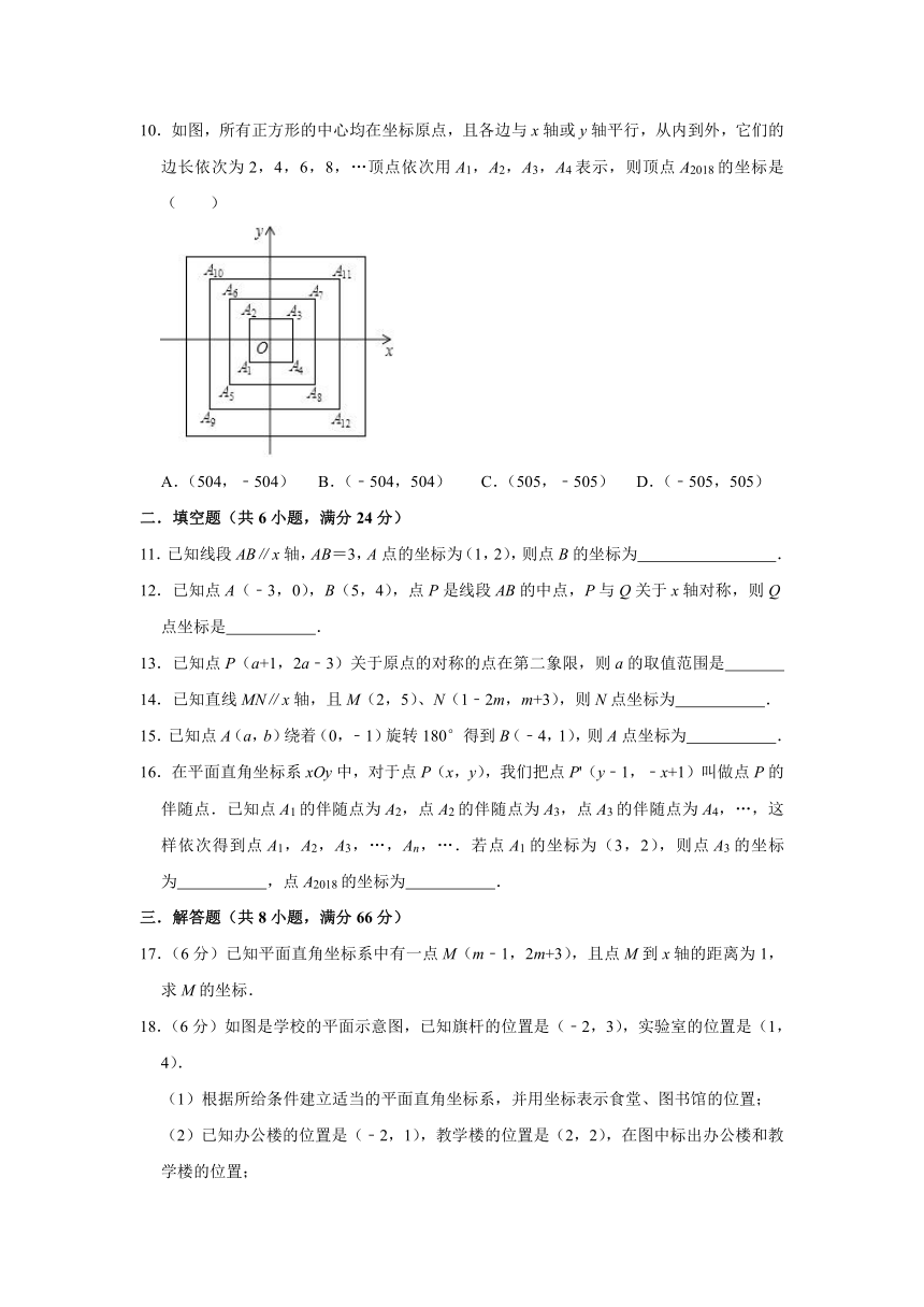 2021-2022学年浙教版八年级数学上册第4章图形与坐标 同步达标测评（word版含答案）