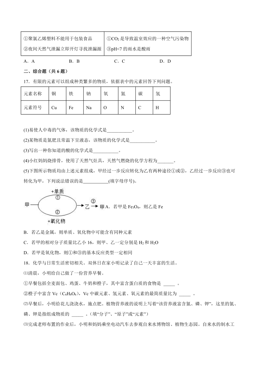 11.3化学与农业生产-2021-2022学年九年级化学鲁教版下册（word   含解析）