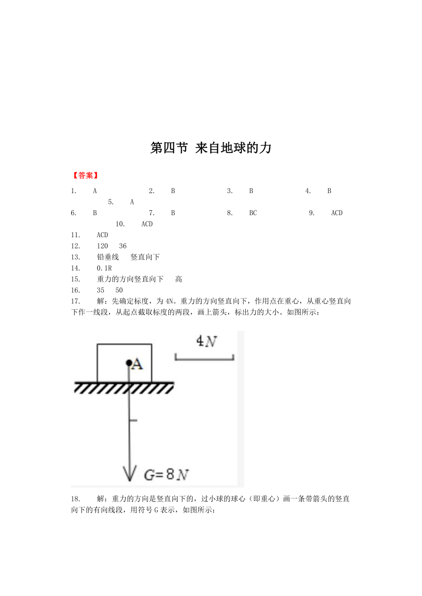 物理沪科版八年级 第6章 第四节 来自地球的力 课后练习（解析版）