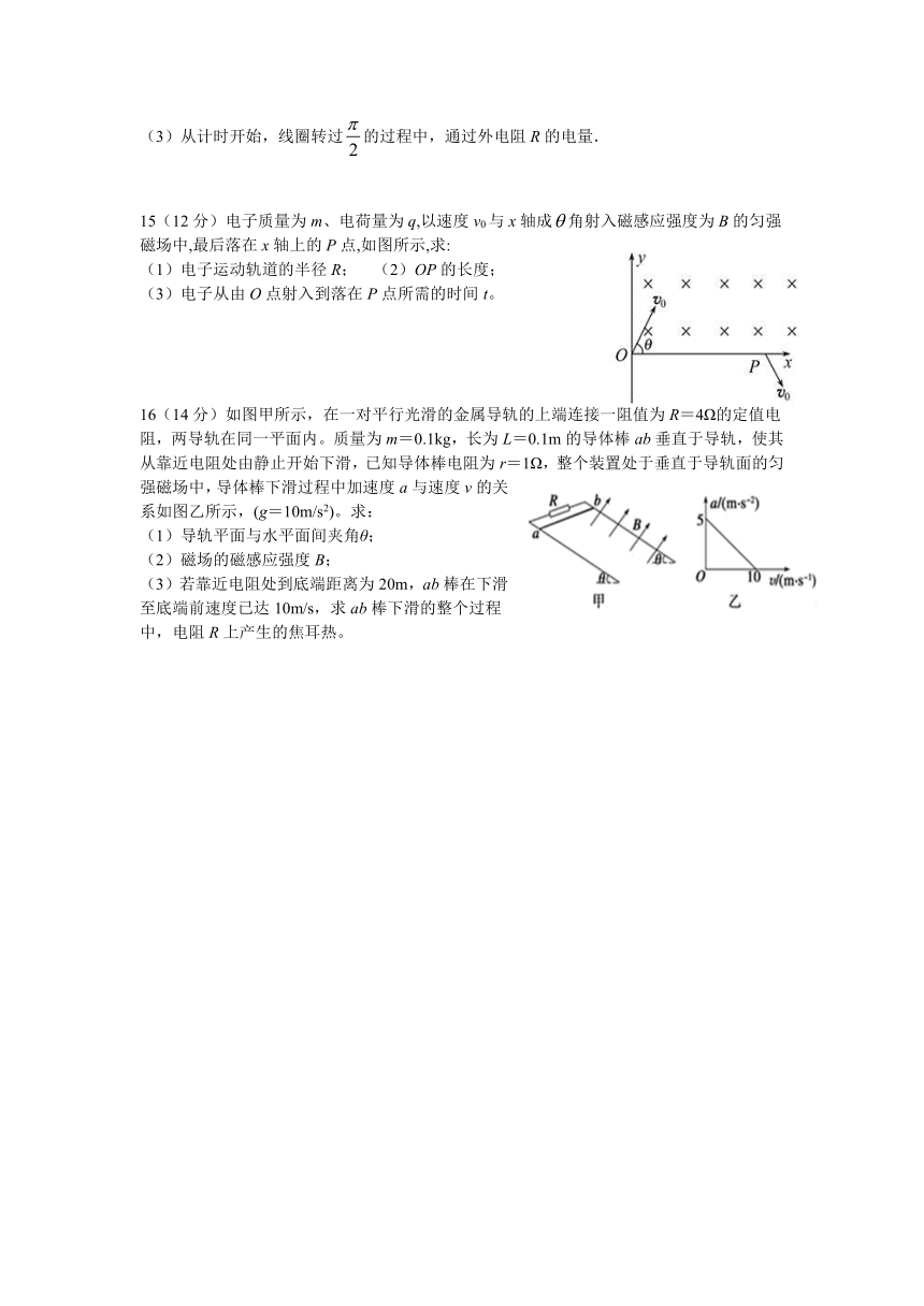 江西省上饶市横峰中学2020-2021学年高二下学期入学考试物理试题（统招班） Word版含答案