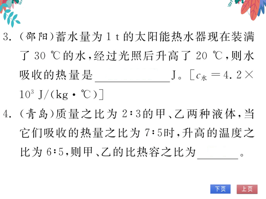 【粤沪版】物理九年级上册 第12章 专题二 热量的计算  习题课件