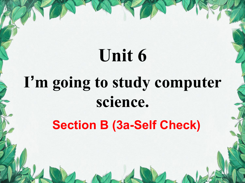 人教新目标(Go for it)版八年级上册 Unit 6 I'm going to study computer science.Section B (3a-Self Check) 课件 (共25张