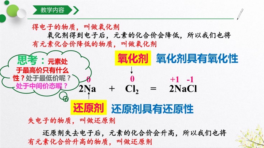 2021-2022学年上学期高一化学人教版（2019）必修第一册第1章第3节氧化还原反应（25张ppt）