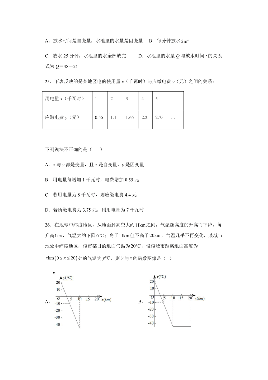 沪科版八年级数学上册12.1函数知识点 分类练习 （word版 含答案）