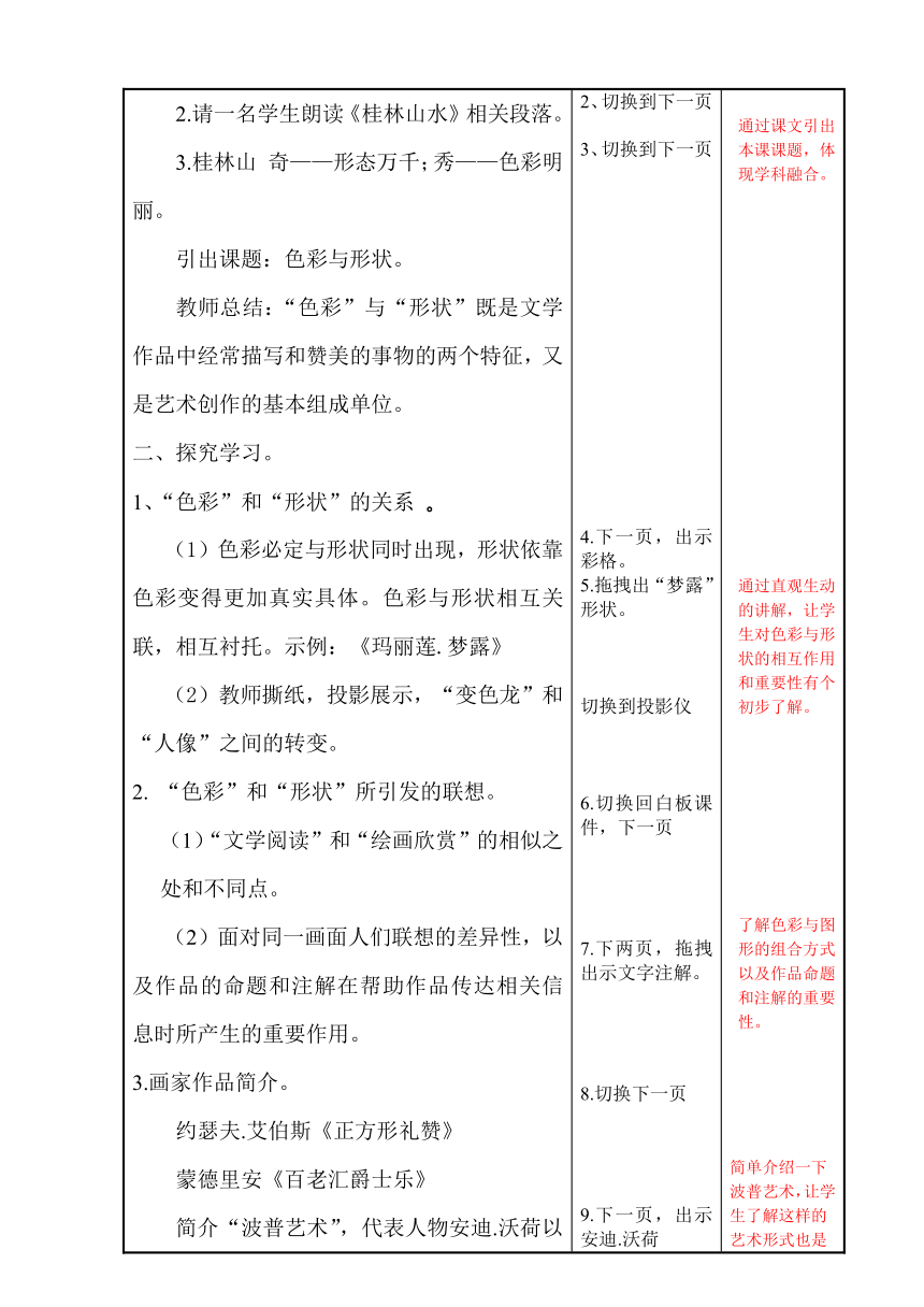 辽海版 四年级下册美术教案    第3课  想象（表格式）