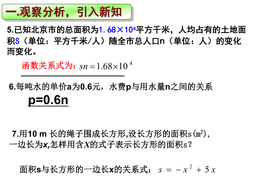 人教版数学九年级下册26.1章前引言及反比例函数课件（19张）