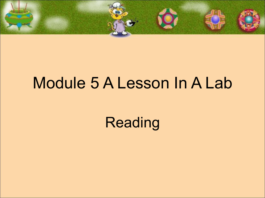 外研版必修一Module 5 a lesson in a lab reading(共17张PPT)