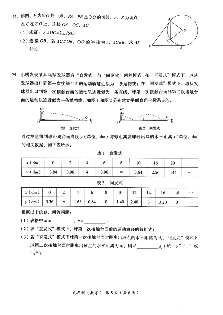 北京市海淀区2023年九年级二模数学试卷（pdf版 含答案）
