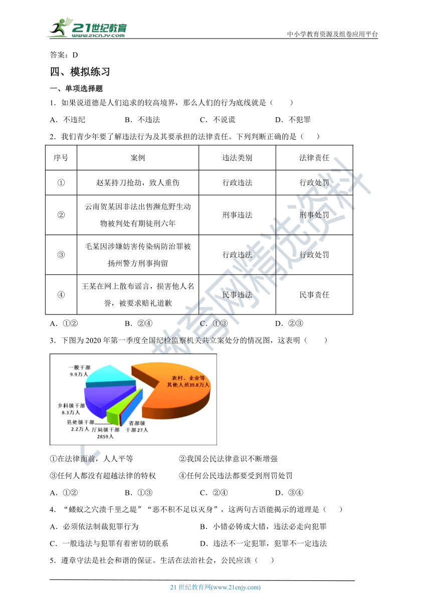 2022年道德与法治中考一轮复习学案：做守法的公民