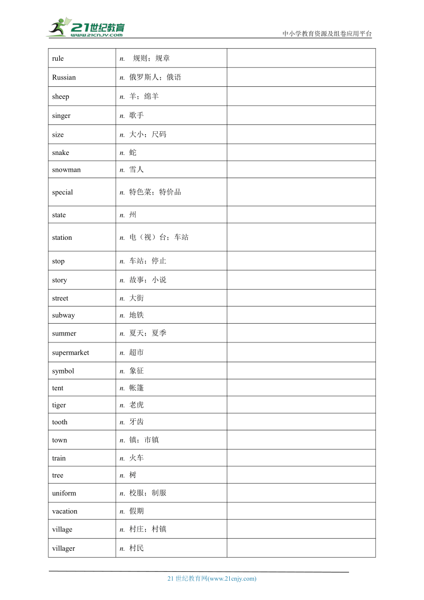 【七下英语期末复习学案】第2天计划（名词+名词短语+首字母填空、词形变换、完成句子）