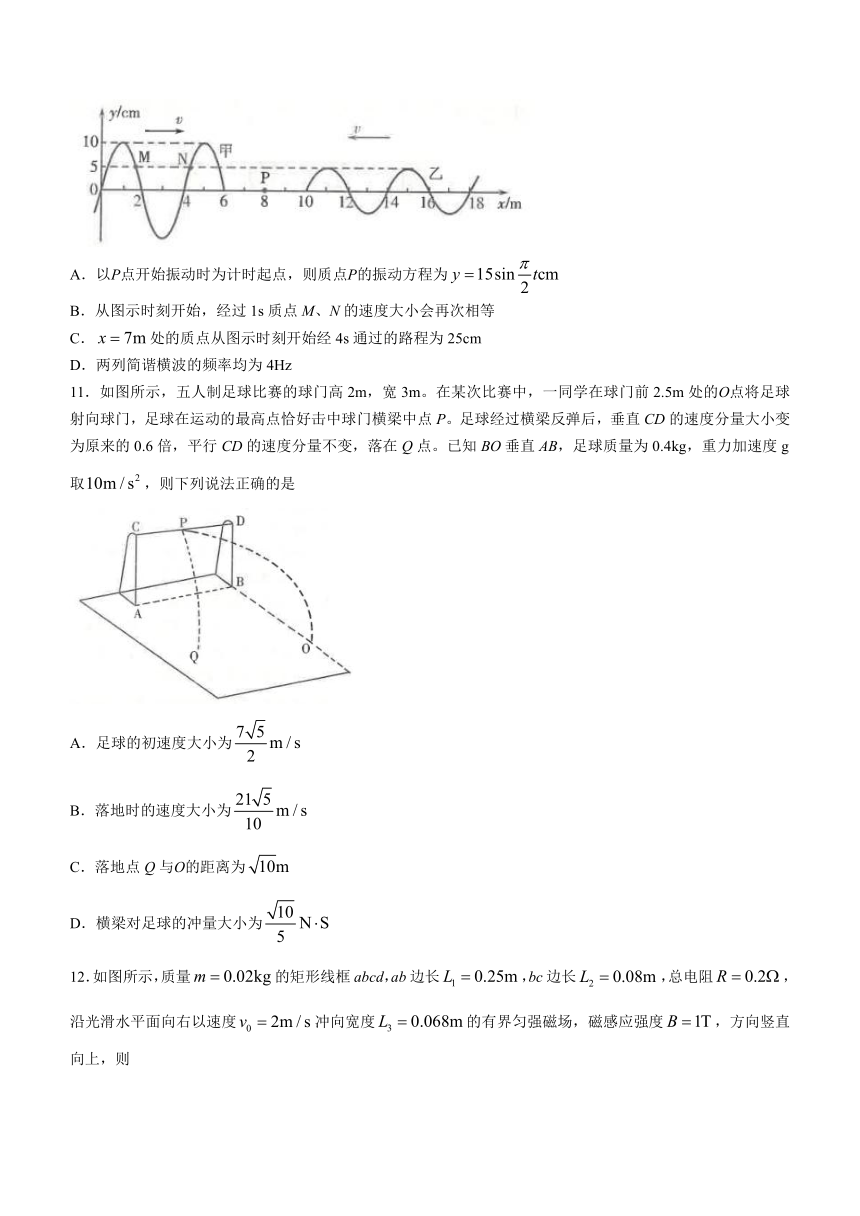 山东省潍坊市2022-2023学年高三下学期3月学科核心素养测评物理试题（Word版含答案）