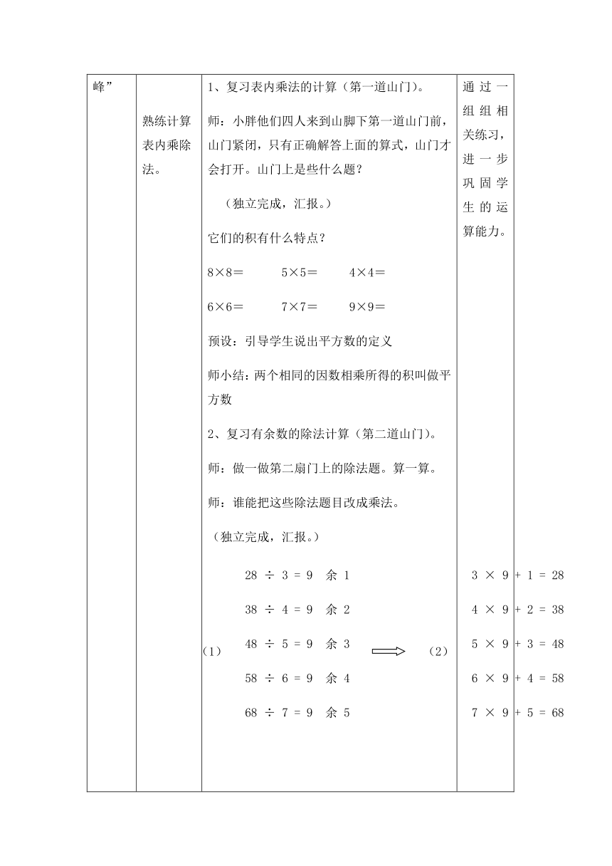 二年级下册数学教案-1.1  小复习 沪教版