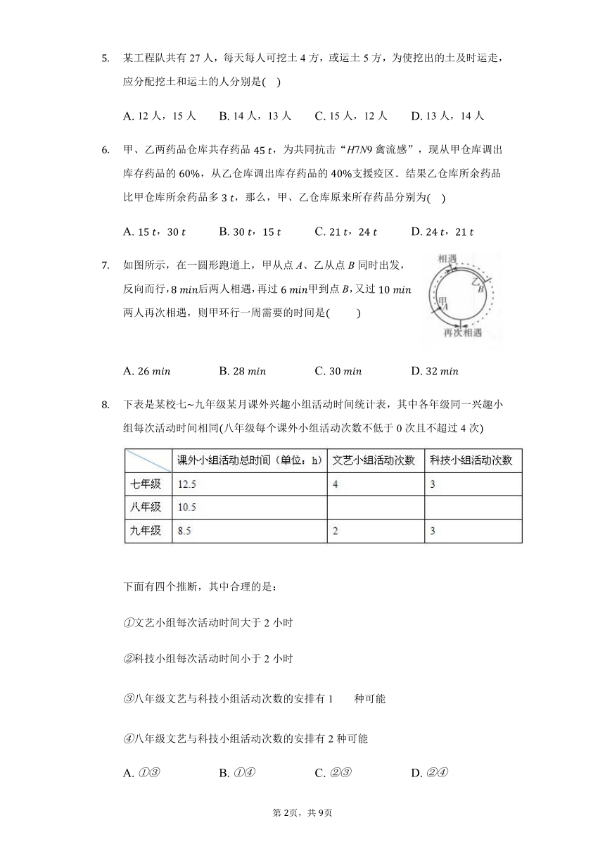 北师大版八年级上册5.4应用二元一次方程组—增收节支练习（Word版，附答案解析）