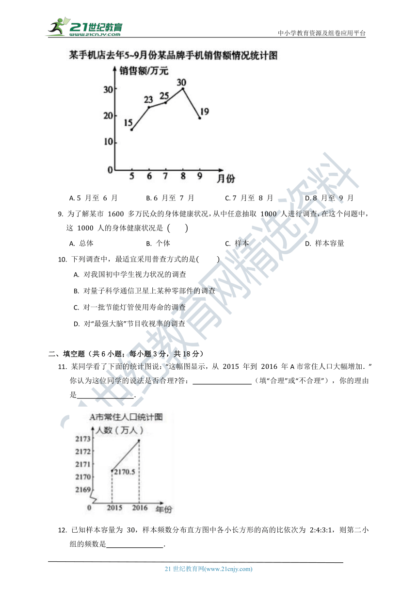 第十单元 数据的收集、整理与描述 质量检测试卷B（含答案）