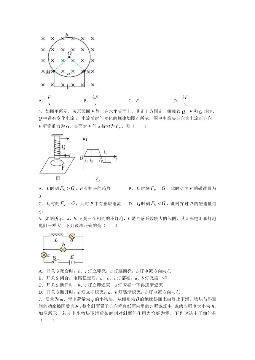 湖南省衡阳市祁东县衡阳师范学院祁东附属中学2022-2023学年高二下学期期中考试物理试题（高考类）（含答案）