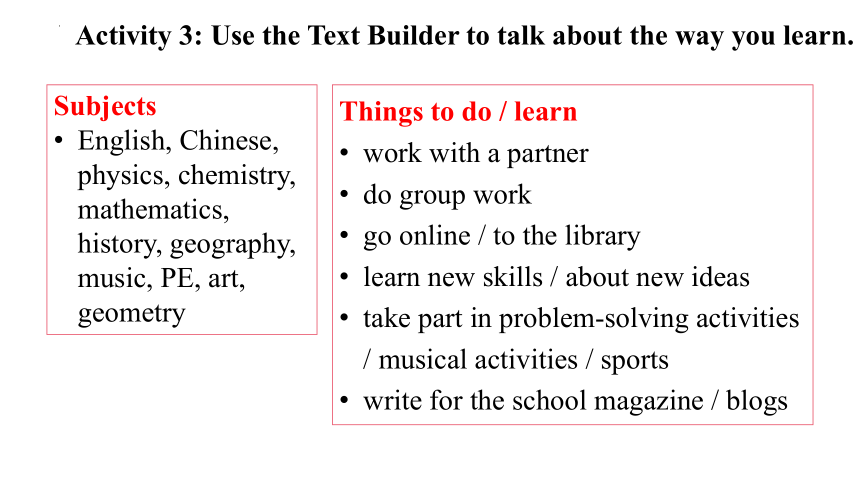 高中英语北师大版（2019）必修第三册Unit 9 Learning Topic Talk Writing & Workshop 课件(26张ppt)