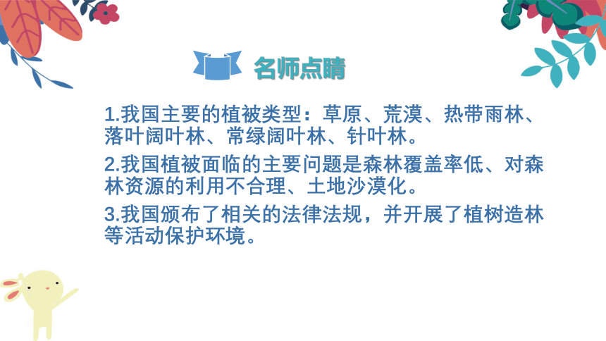 2021-2022学年人教版七年级生物上册3.6  爱护植被，绿化祖国  复习课件(共27张PPT)