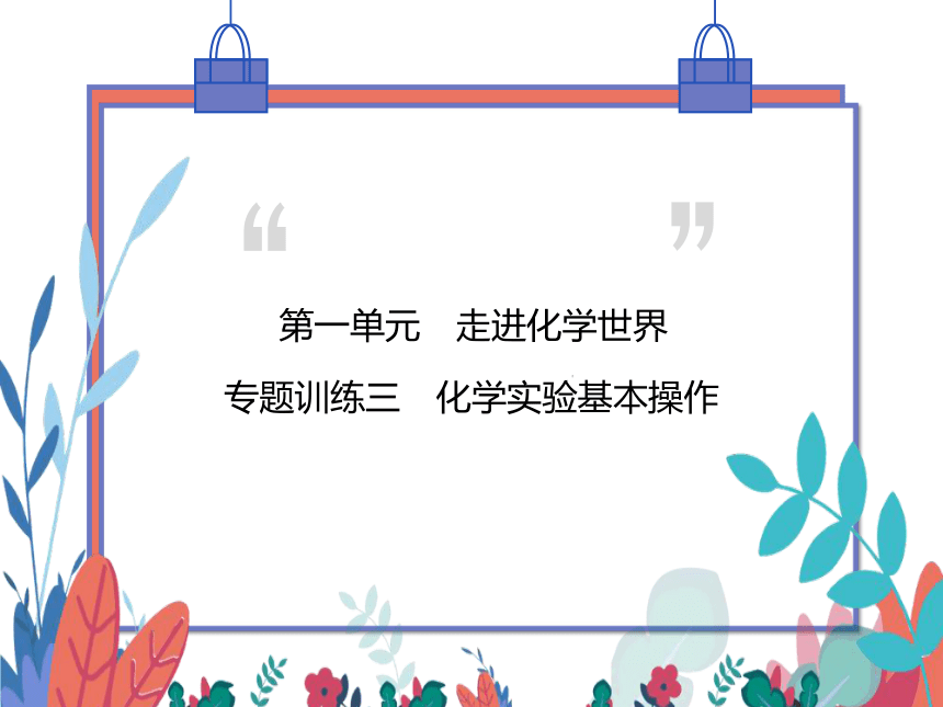 第1单元 走进化学世界 专题训练三 化学实验基本操作 习题课件