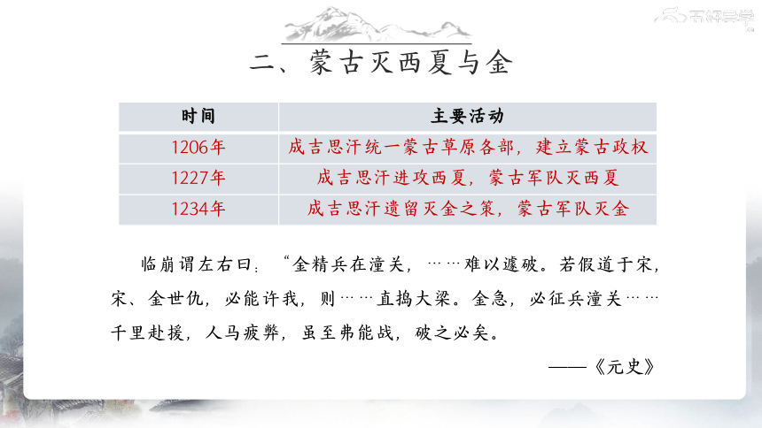 第10课 蒙古族的兴起与元朝的建立  课件 2022-2023学年部编版七年级历史下册