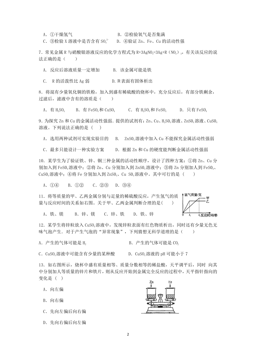 浙教版2022-2023学年上学期九年级科学分类题型训练：第二章《物质转化与材料利用》选择题（10）【word，含答案】