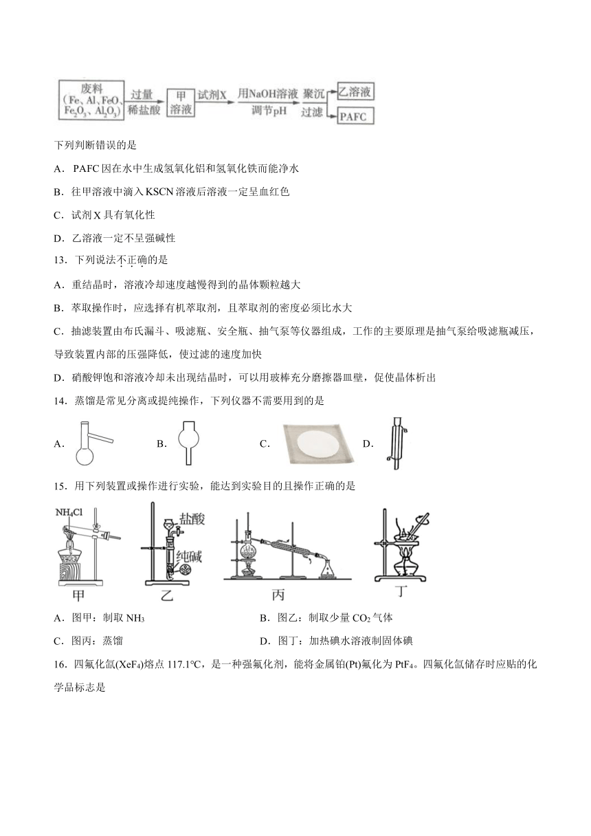 2021-2022学年高一上学期化学苏教版（2019）必修第一册专题2 第一单元研究物质的实验方法 同步练习 （含解析）