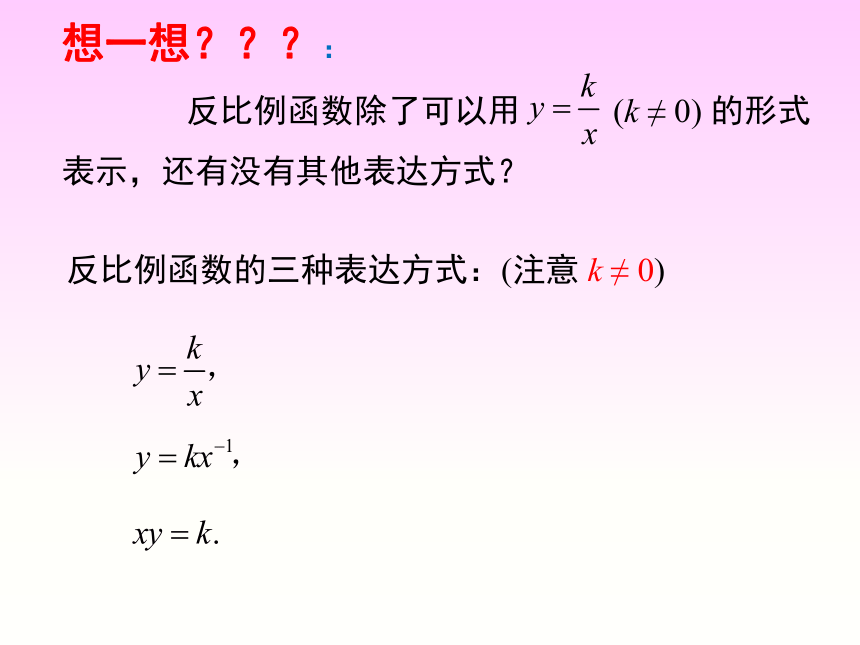 人教版九年级数学下册26.1.1 ：反比例函数 课件 (共22张PPT)