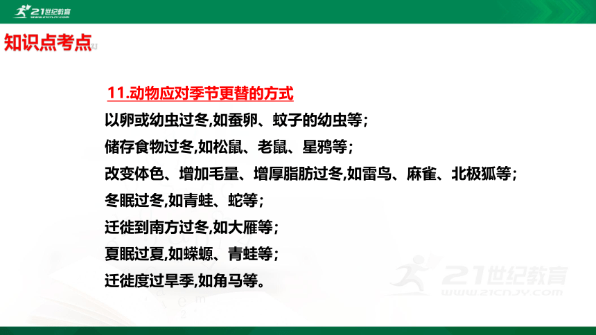 新苏教版四年级科学下册5.17环境变化以后知识点考点【复习课件详细】（14张PPT）