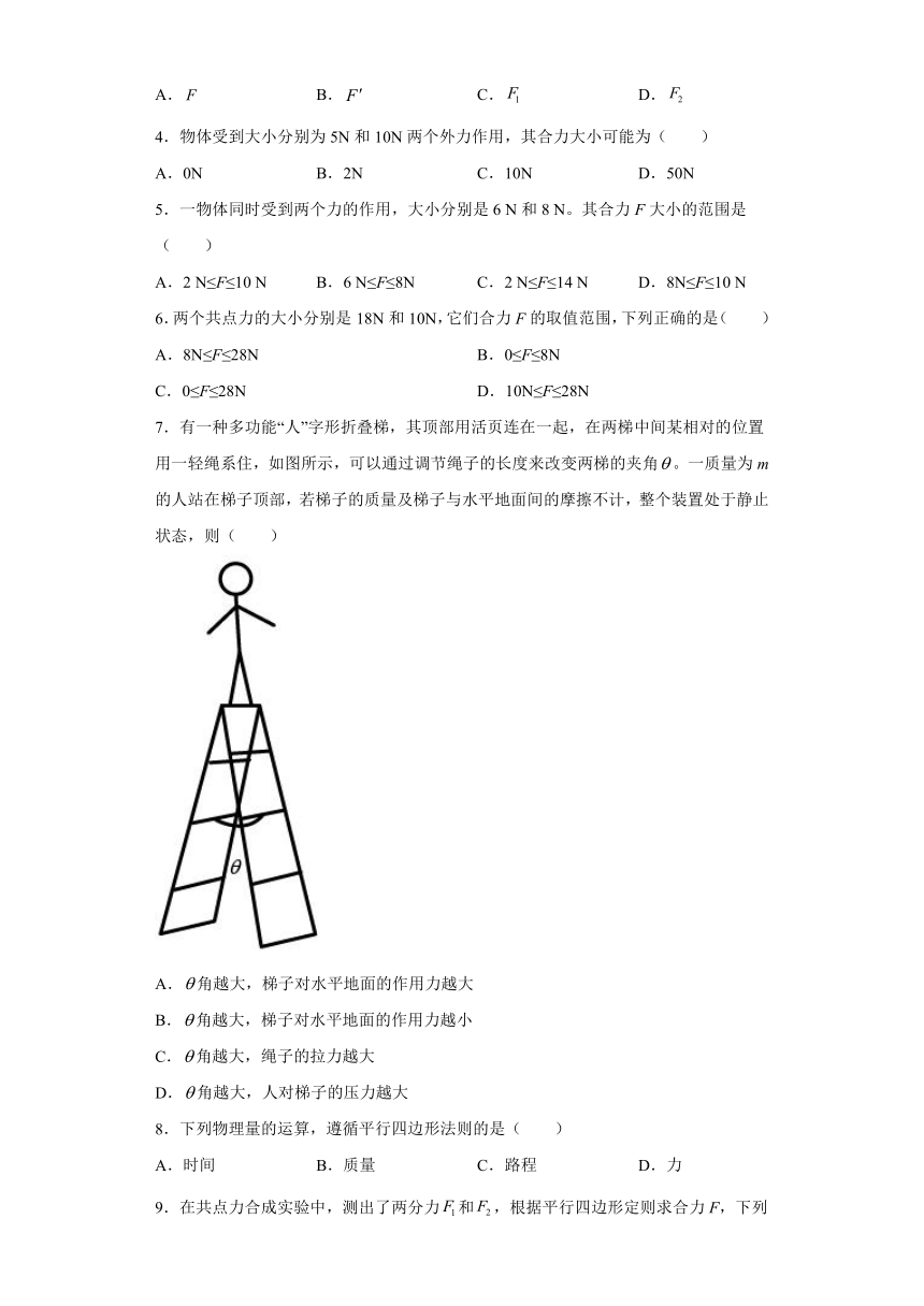 3.4 力的合成与分解 同步练习—2021-2022学年高一上学期物理人教版（2019）必修第一册word版含答案