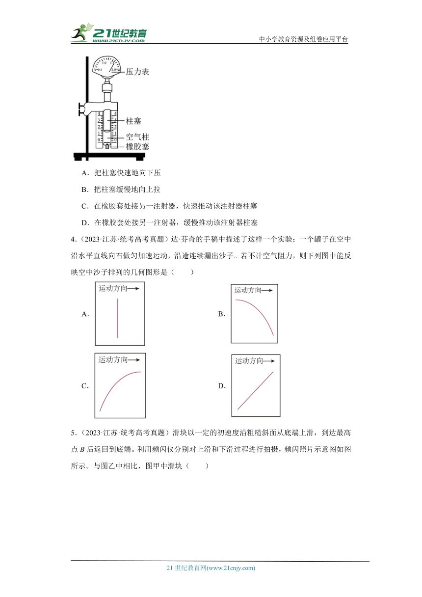 高考物理江苏卷3年（2021-2023）真题汇编-单选题②（有解析）