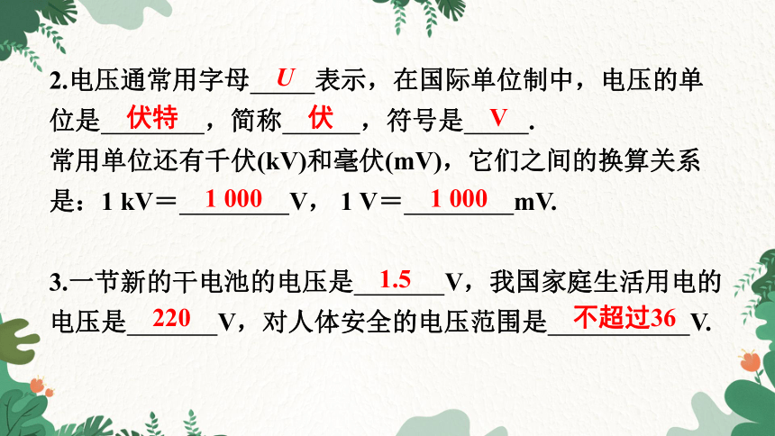 沪粤版物理九年级上册 13.5 怎样认识和测量电压 习题课件(共21张PPT)