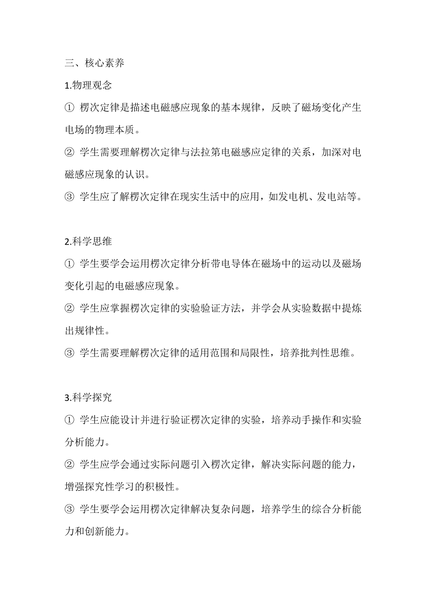 大单元教学设计说课稿 2.1楞次定律