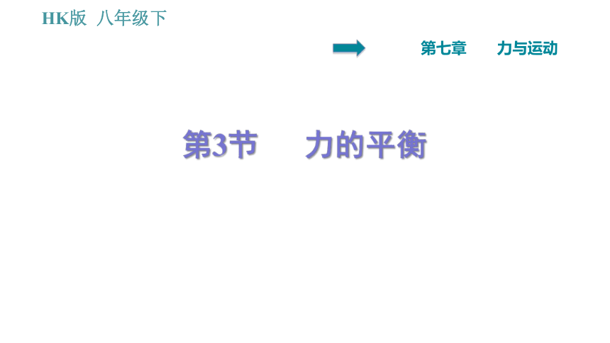 沪科版八年级下册物理习题课件 第7章 7.3   力的平衡（26张）