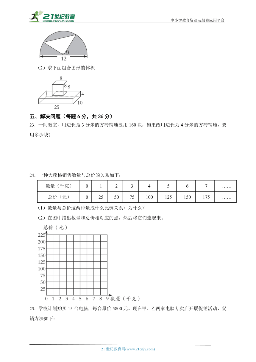 小升初模拟测试卷-小学数学六年级下册人教版（含答案）