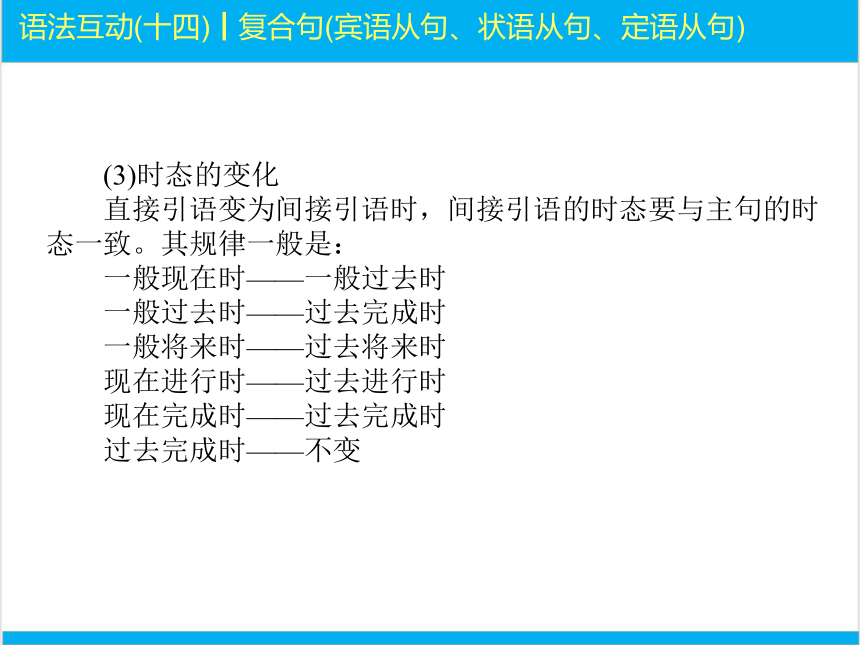 2022中考英语二轮复习PPT课件过关--语法互动14　复合句宾语从句、状语从句、定语从句