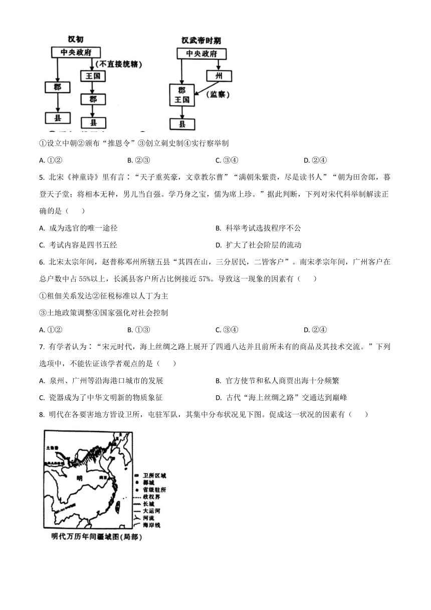 浙江省金华市金华十校2023届高三11月月考历史试题（解析版）