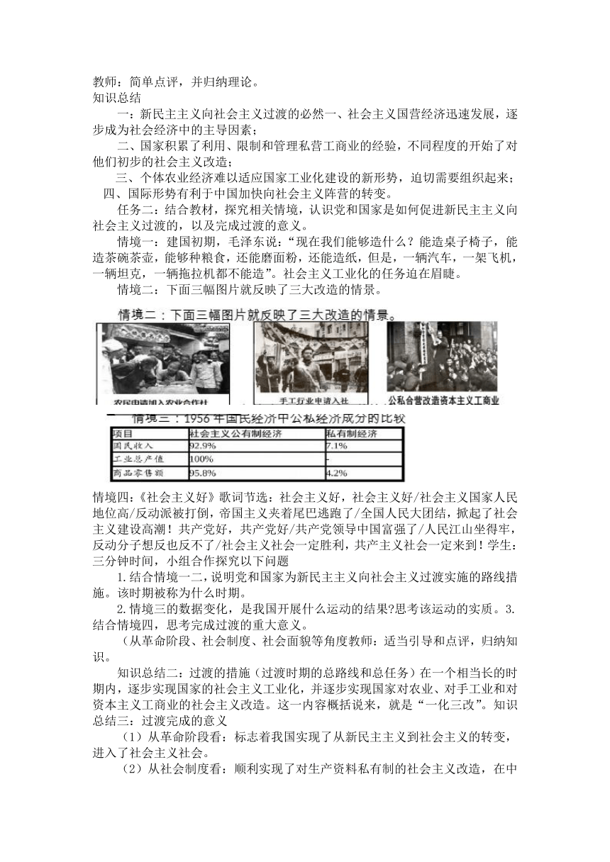 高中政治统编版必修一中国特色社会主义2.2社会主义制度在中国的确立教学设计