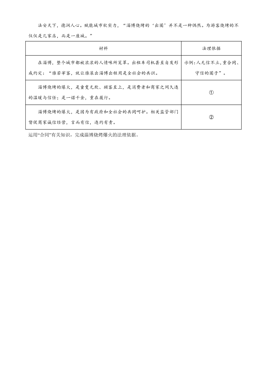 3.2有约必守 违约有责 同步练习（含解析）-2022-2023学年高中政治统编版选择性必修二法律与生活