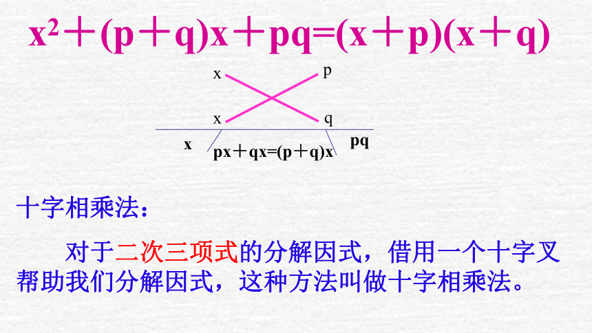 人教版八年级上册数学14.3因式分解 十字相乘法 课件（19张）